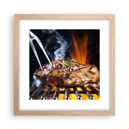 Pôster com moldura de carvalho claro - Suculenta e de bom cheiro - 30x30 cm