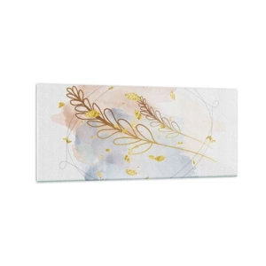 Quadro em vidro - Explosão dourada - 120x50 cm