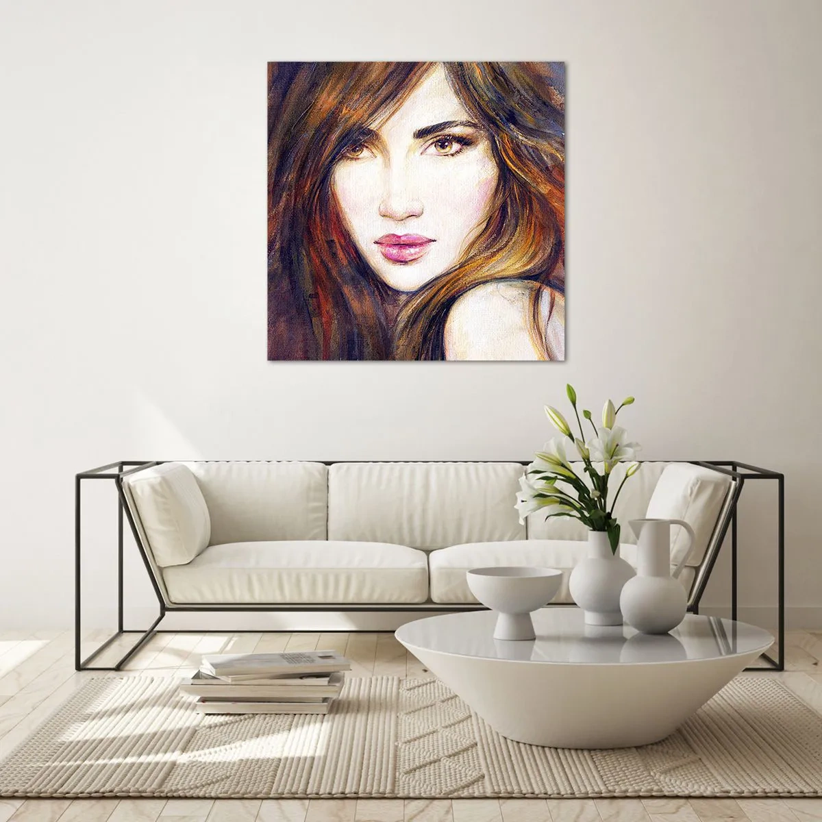 Quadro em vidro - O que estás a pensar - 30x30 cm