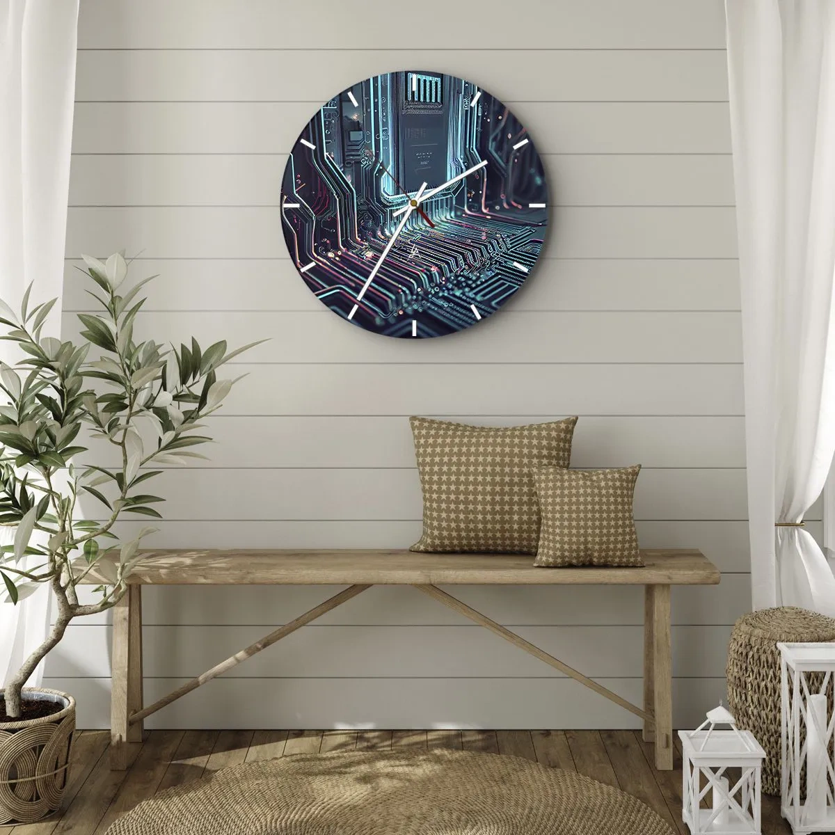 Relógio de parede - Relógio em vidro - Só estou a pensar... - 40x40 cm