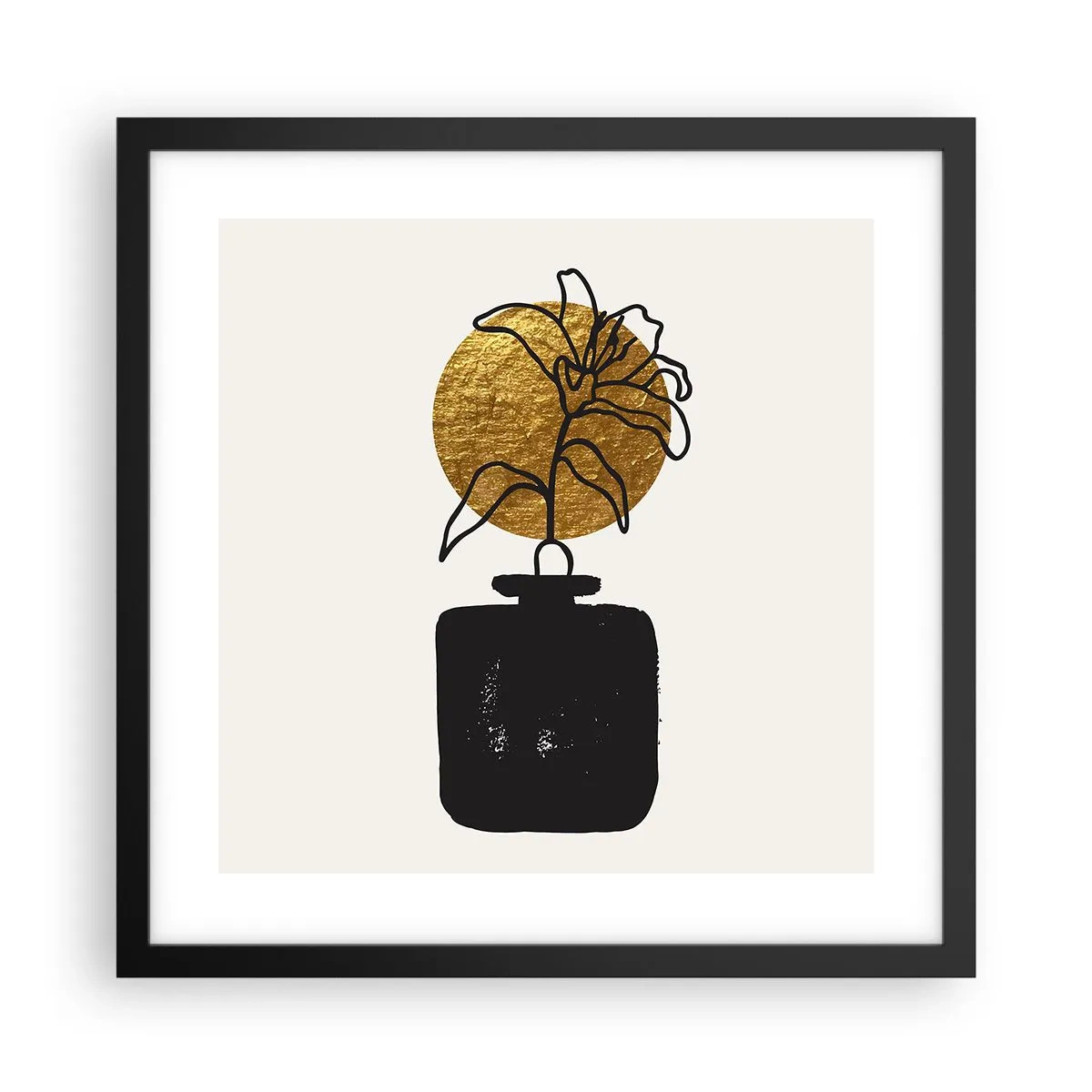 Pôster com moldura preta - A beleza vale seu peso em ouro - 40x40 cm