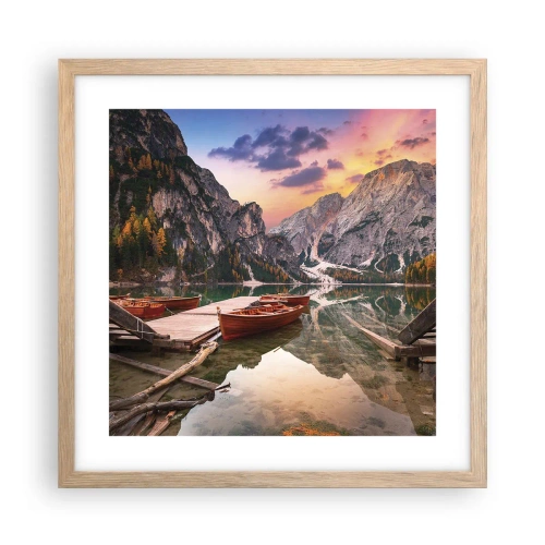 Pôster com moldura de carvalho claro - A promessa do dia - 40x40 cm