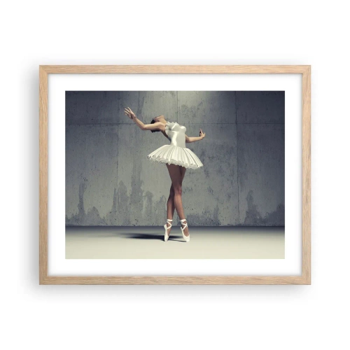 Pôster com moldura de carvalho claro - Leve como um pássaro - 50x40 cm