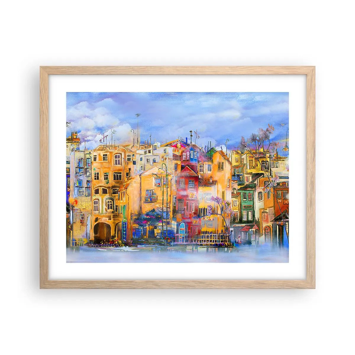 Pôster com moldura de carvalho claro - Estamos juntos - 50x40 cm