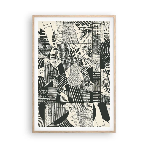 Pôster com moldura de carvalho claro - A dinâmica do presente - 70x100 cm