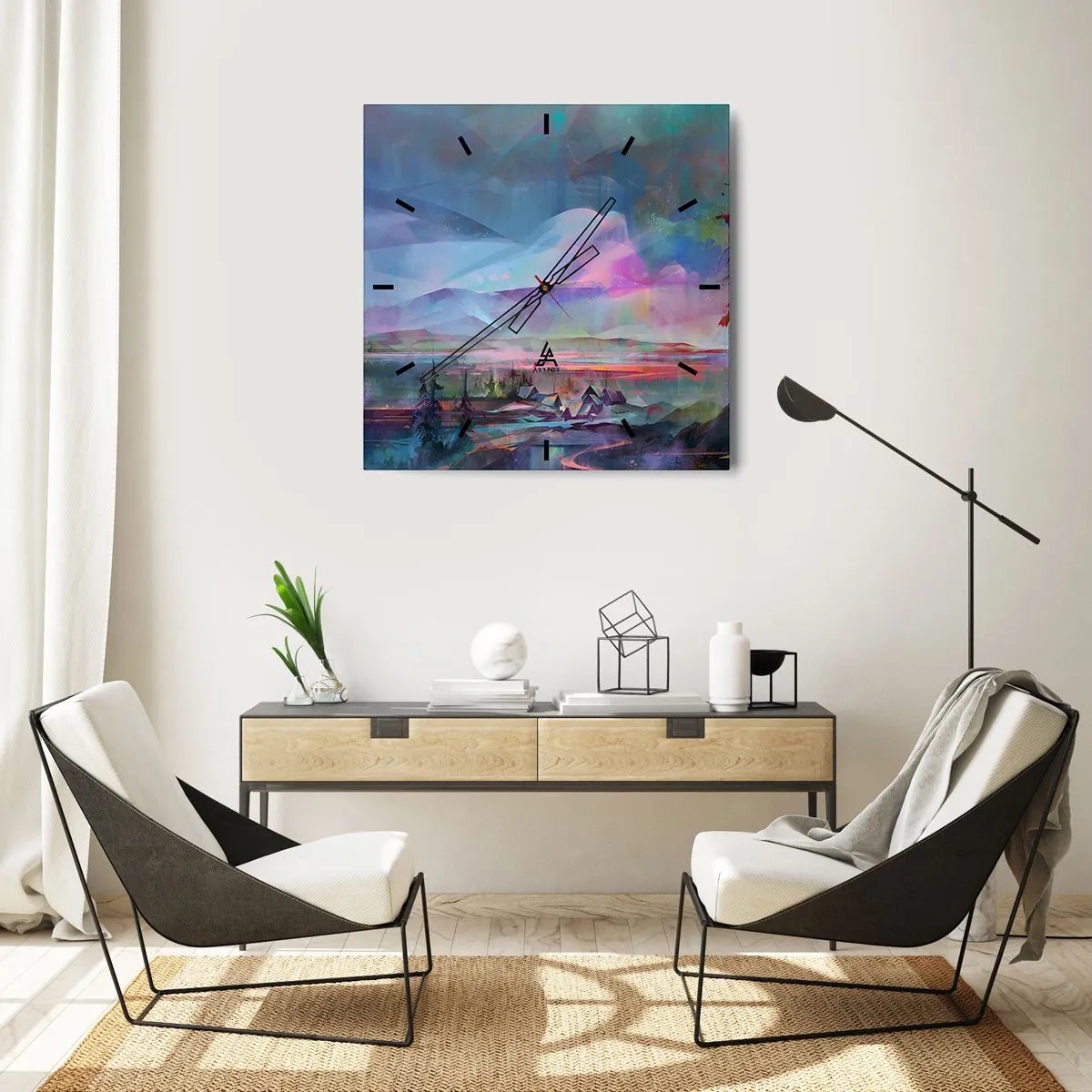 Relógio de parede - Relógio em vidro - Sob um céu benevolente - 30x30 cm