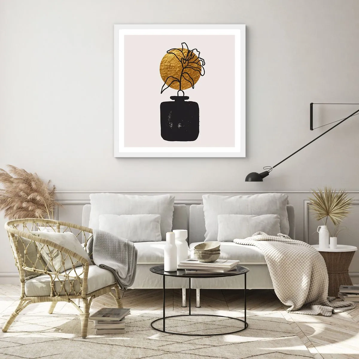 Pôster em moldura branca - A beleza vale seu peso em ouro - 50x50 cm