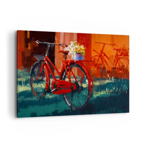 Quadro em tela - Quero andar de bicicleta - 100x70 cm