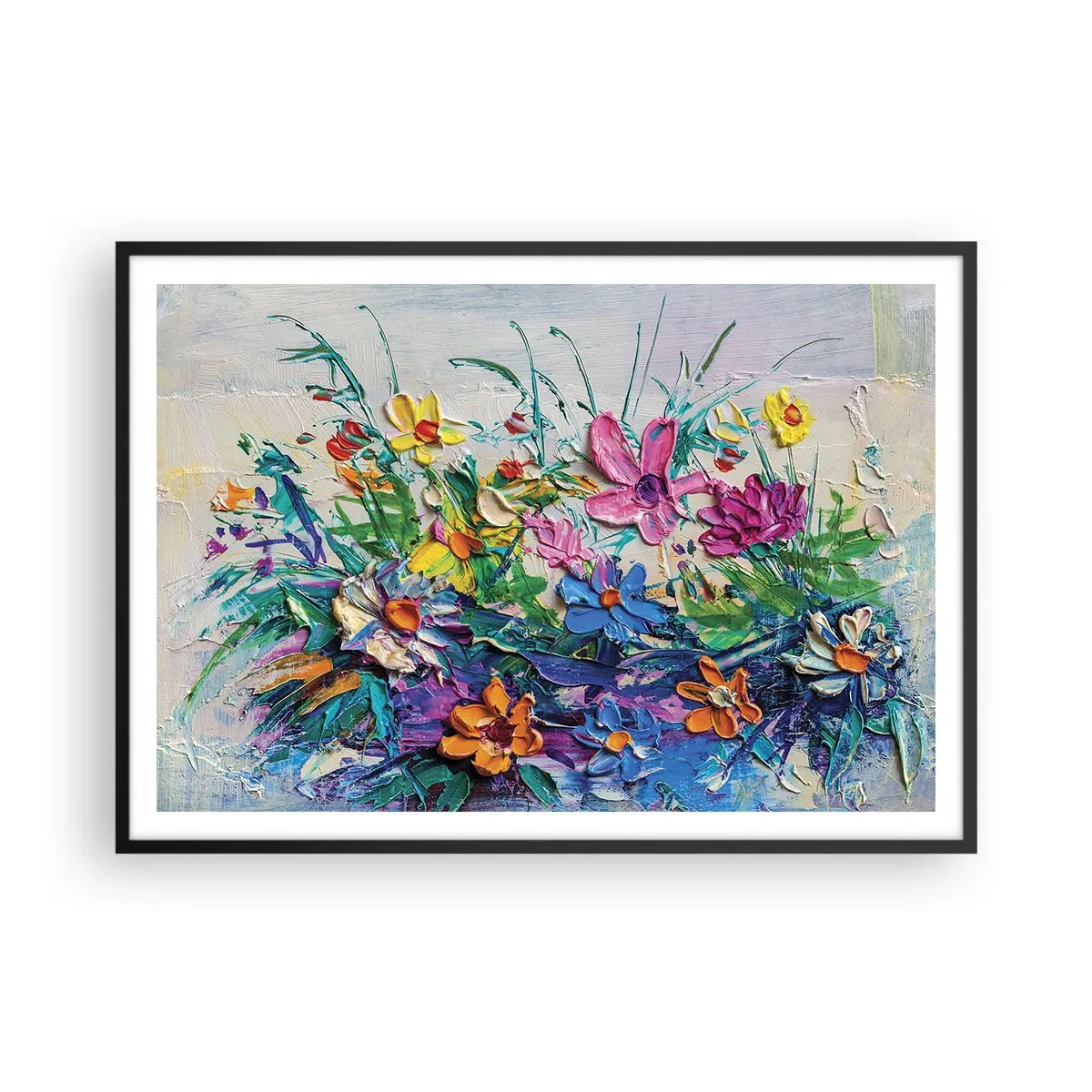 Pôster com moldura preta - Não é de todo natureza morta - 100x70 cm