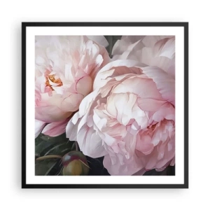 Pôster com moldura preta - Parou no florescer - 60x60 cm