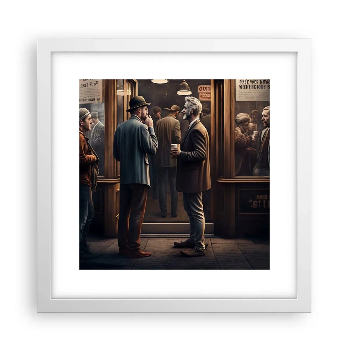 Pôster em moldura branca - Boa hora do dia - 30x30 cm