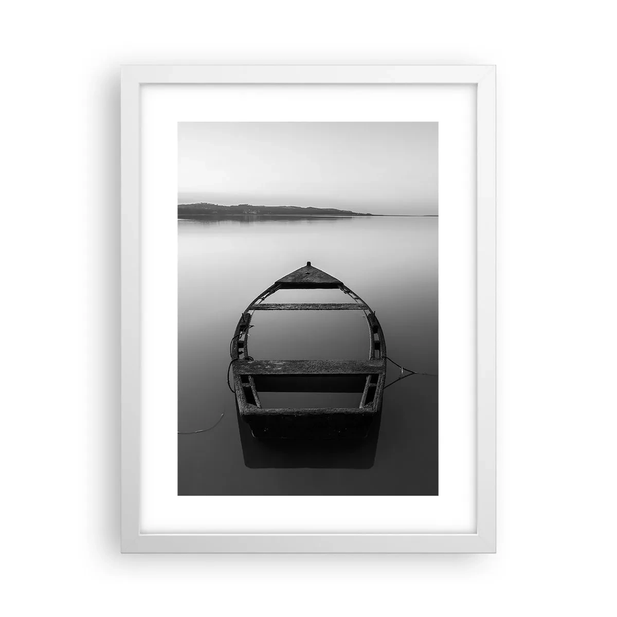 Pôster em moldura branca - Saudade e melancolia - 30x40 cm