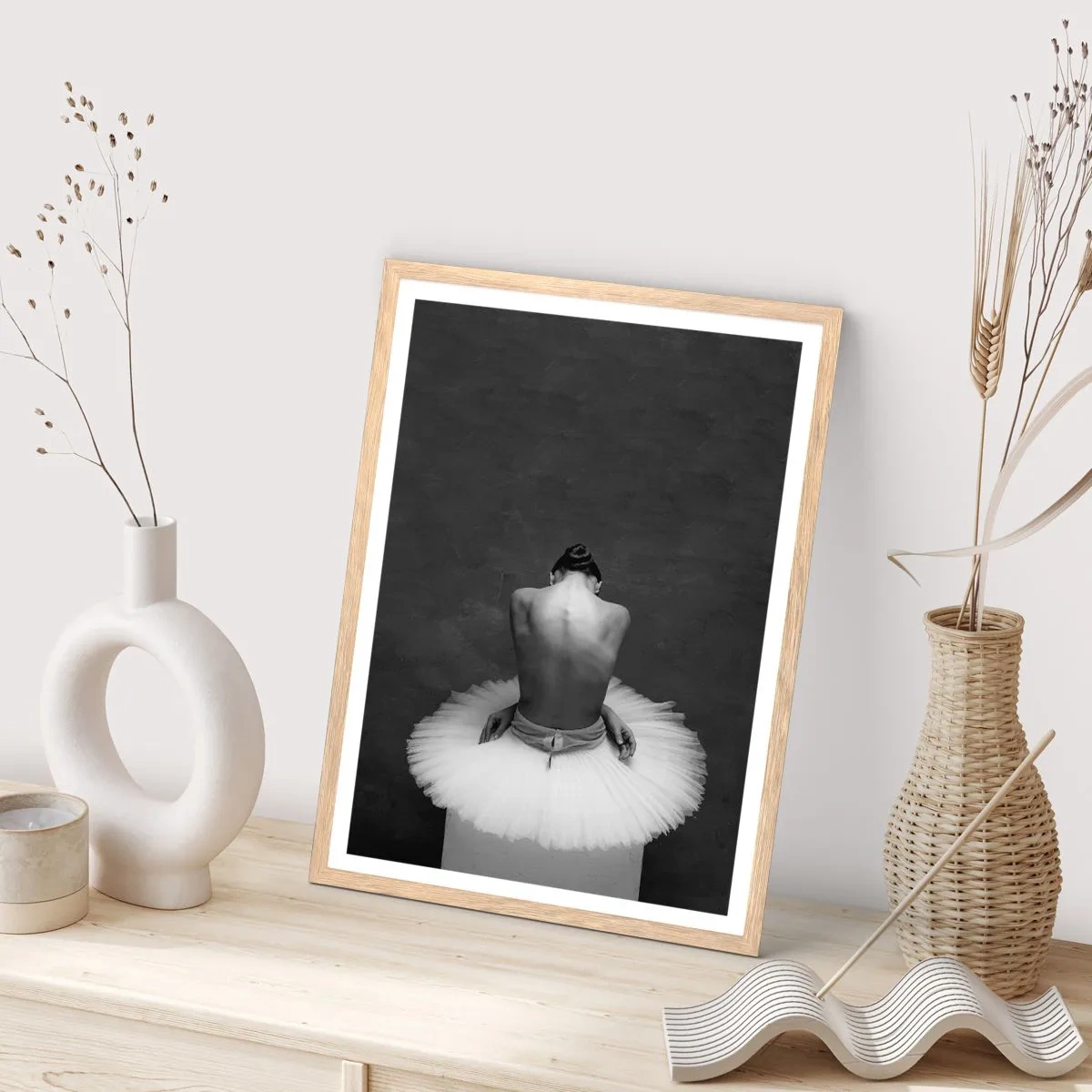 Pôster com moldura de carvalho claro - Está a florescer - 40x50 cm