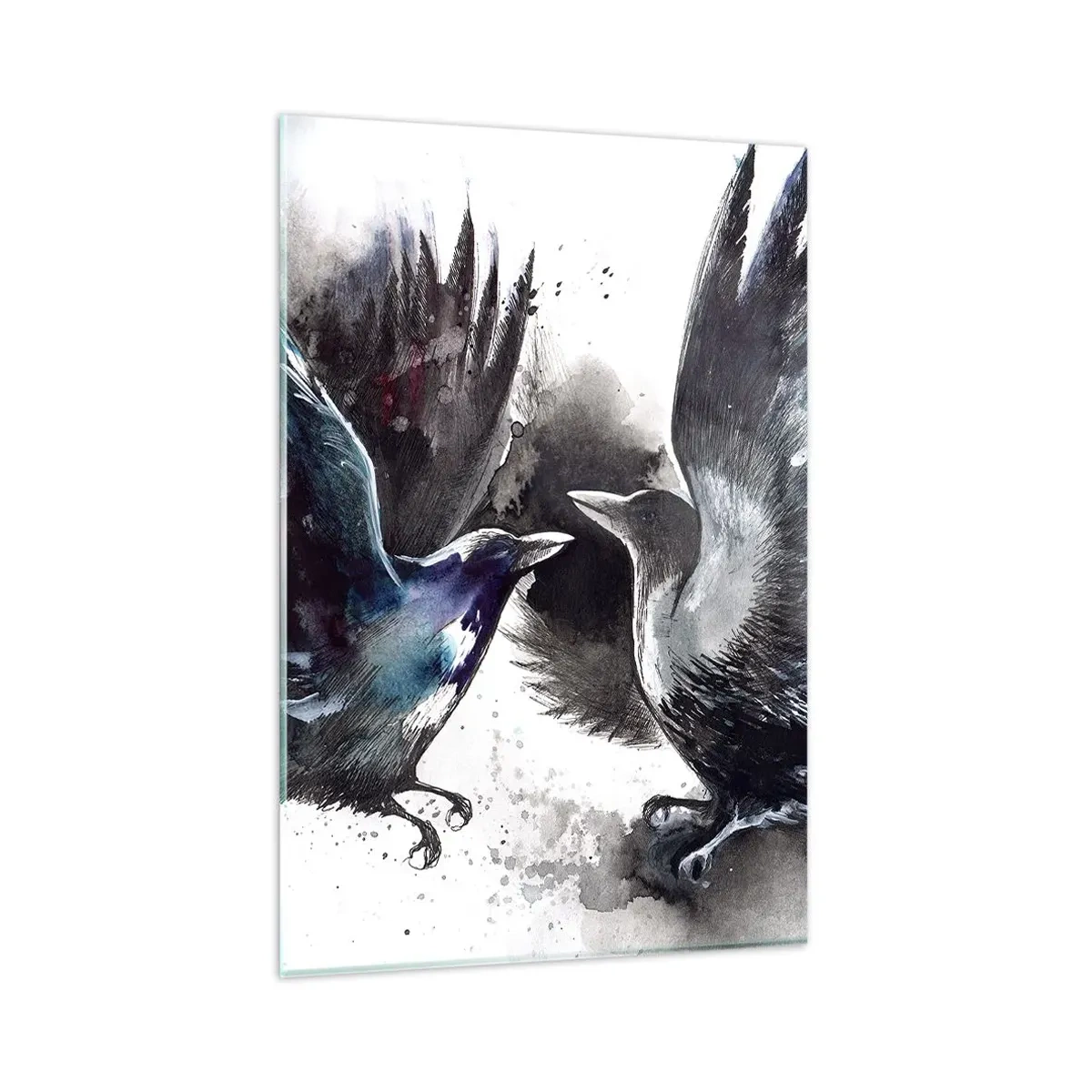 Quadro em vidro - De corvo a corvo... - 80x120 cm