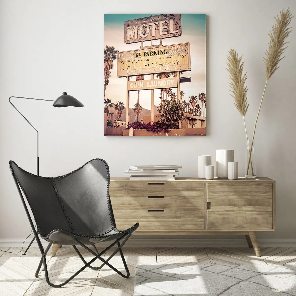 Quadro em vidro - O tempo parou aqui - 50x70 cm