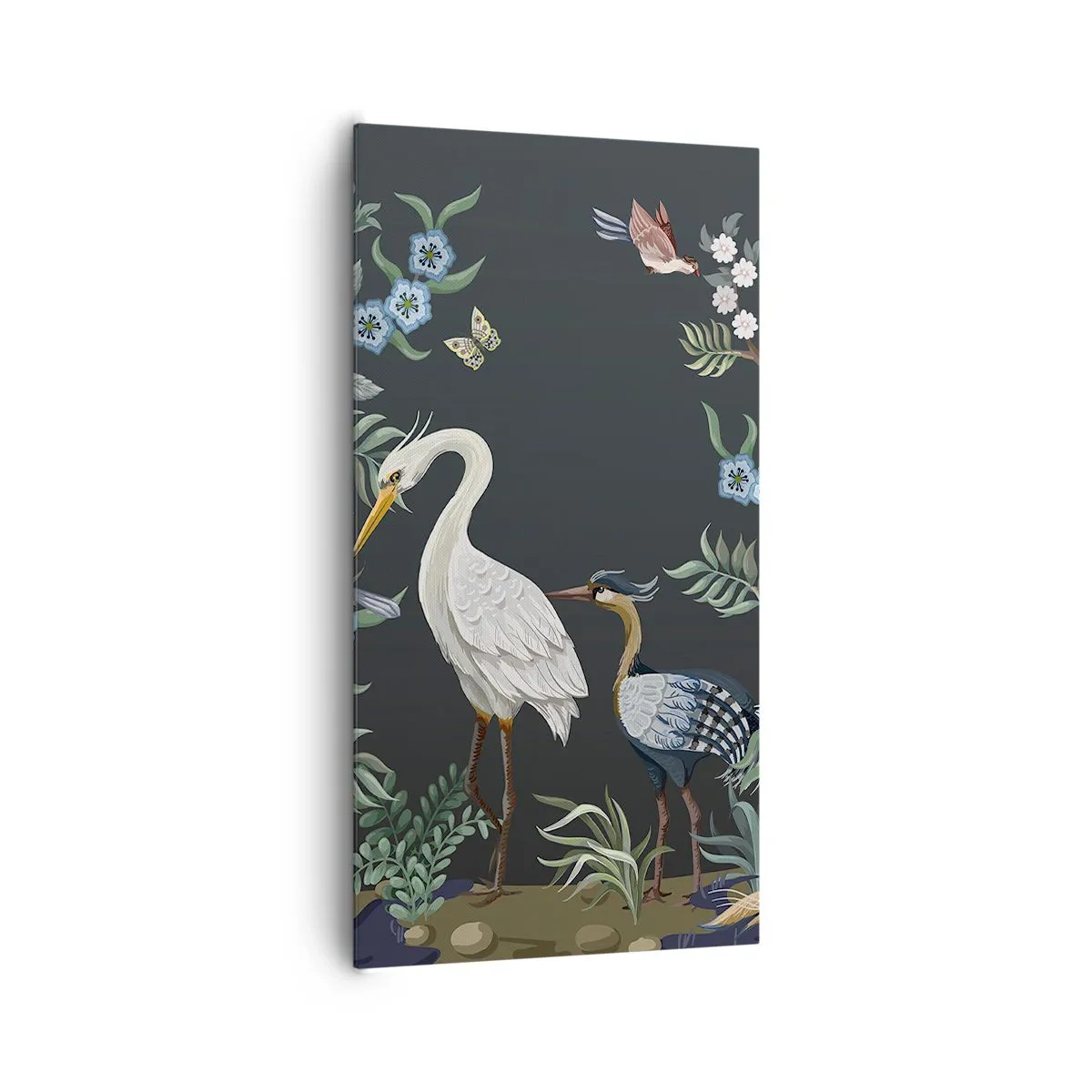 Quadro em tela - Desfile de pássaros - 65x120 cm