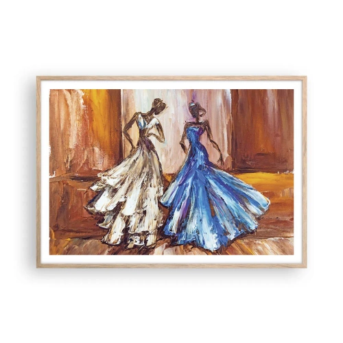 Pôster com moldura de carvalho claro - Uma bela dupla - 100x70 cm