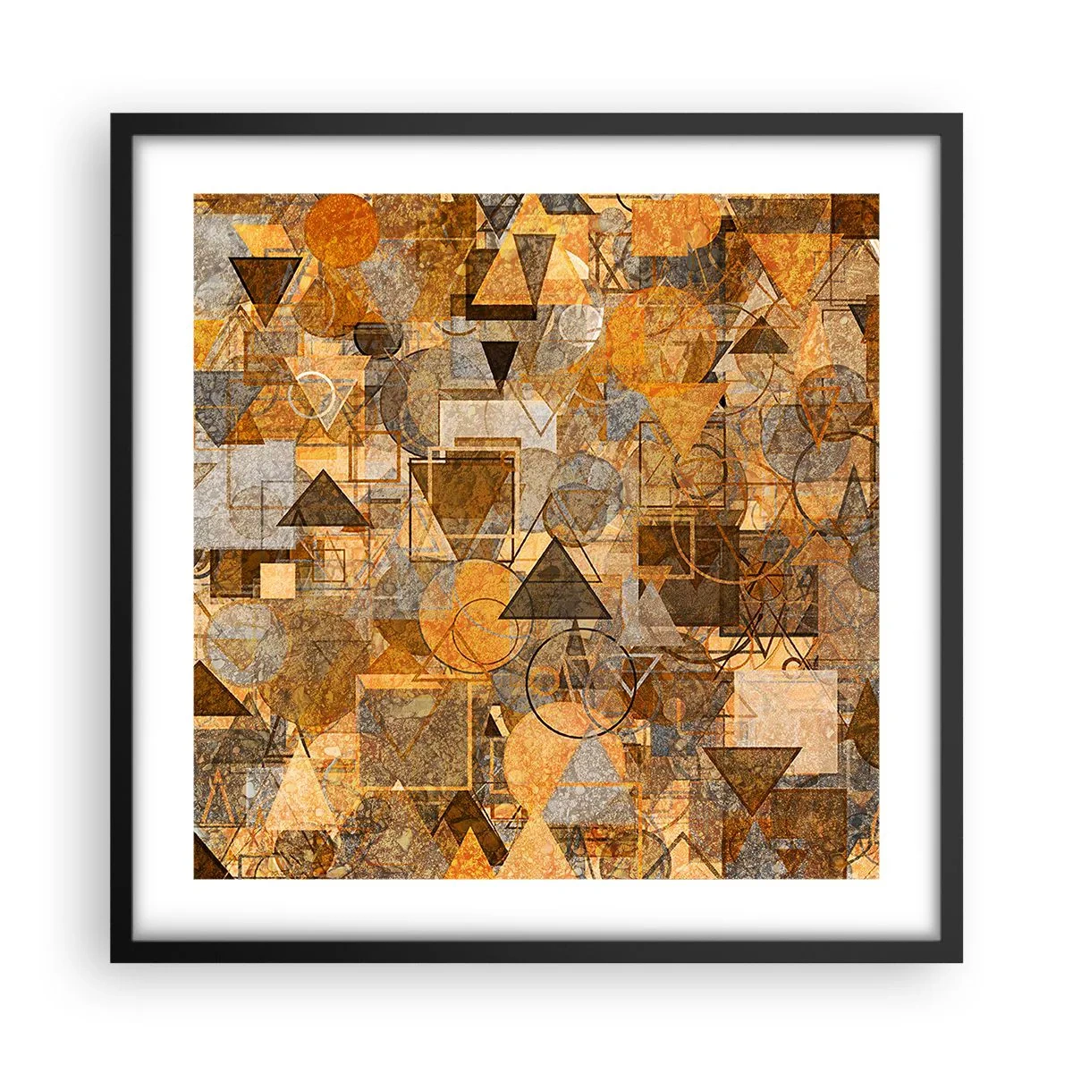 Pôster com moldura preta - O mundo em forma - 50x50 cm