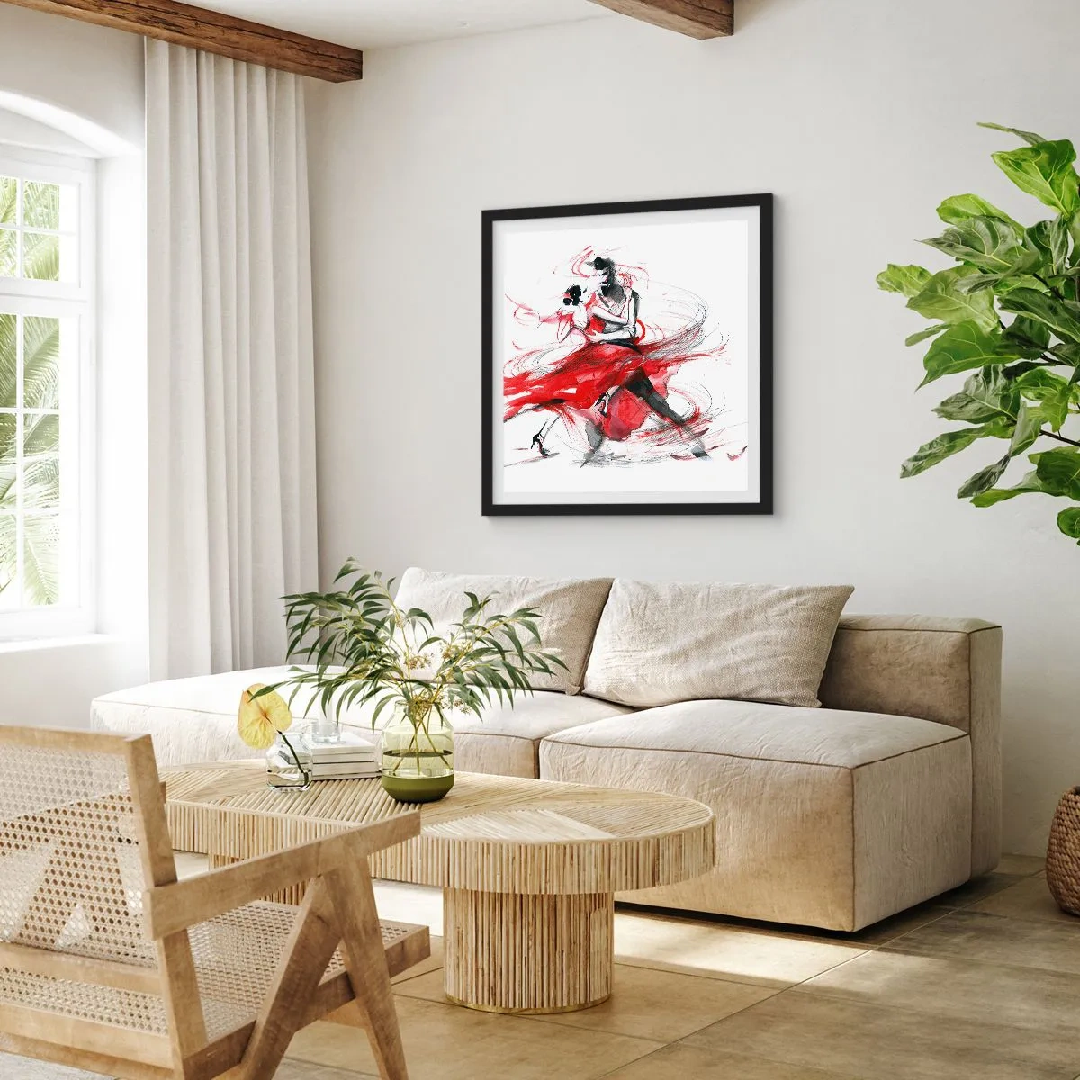 Pôster com moldura preta - Tango - o ritmo da paixão - 40x40 cm