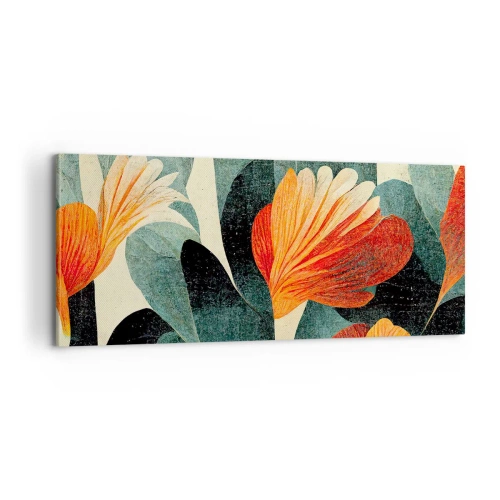 Quadro em tela - O calor dos trópicos e o frescor da vegetação - 100x40 cm