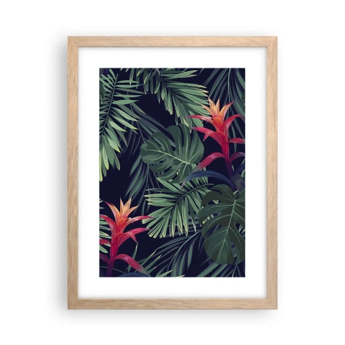 Pôster com moldura de carvalho claro - Queimar em verde - 30x40 cm