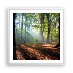 Pôster em moldura branca - Luzes e sombras - 50x50 cm