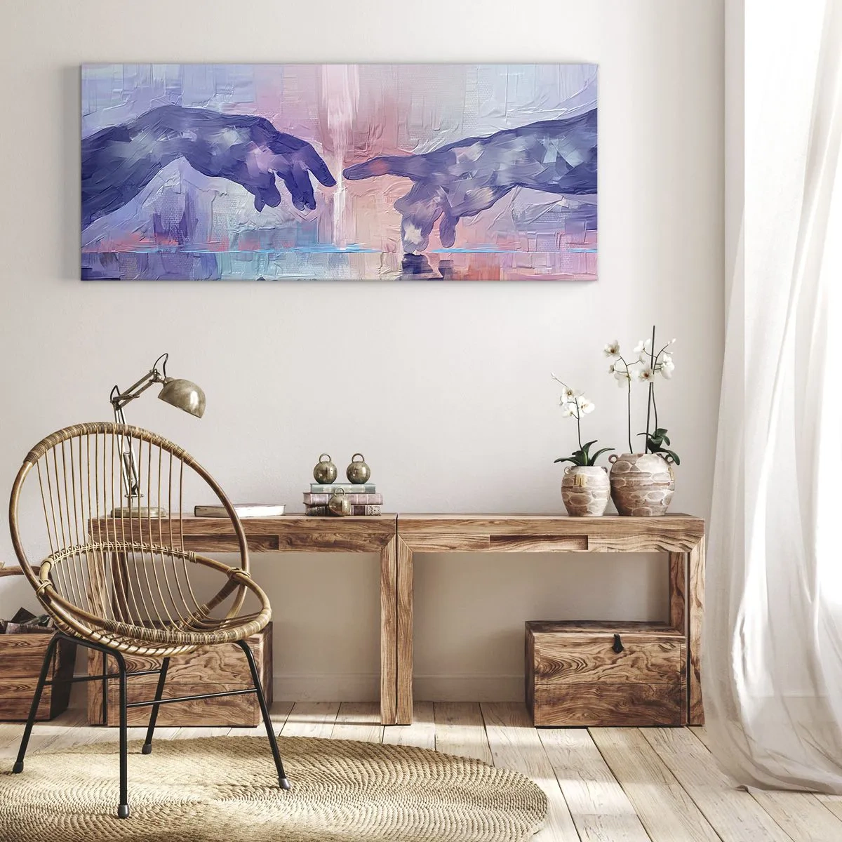Quadro em tela - Faísca divina da vida - 90x30 cm