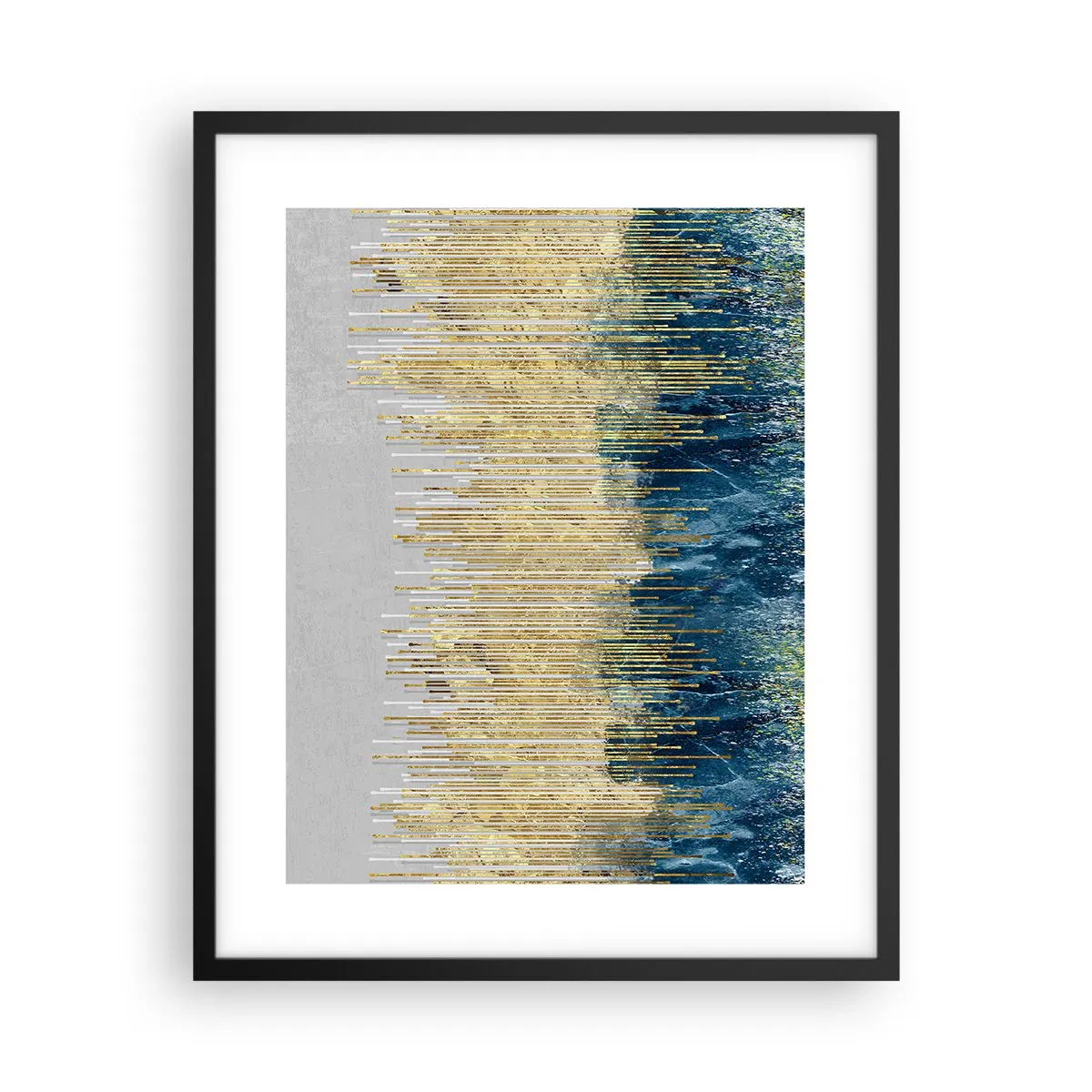 Pôster com moldura preta - Borda dourada - 40x50 cm