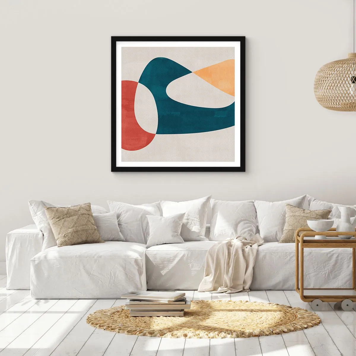 Pôster com moldura preta - Influências e metamorfoses - 30x30 cm