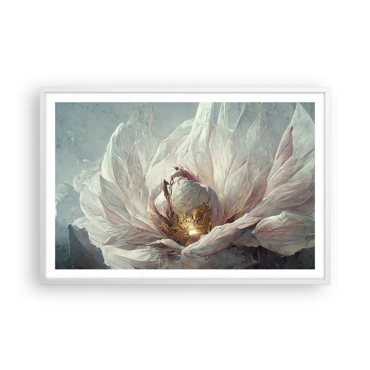 Pôster em moldura branca - Floresce uma vez a cada cem anos - 91x61 cm