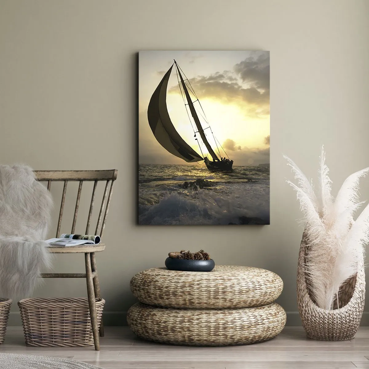 Quadro em tela - Com o vento e contra o vento - 50x70 cm