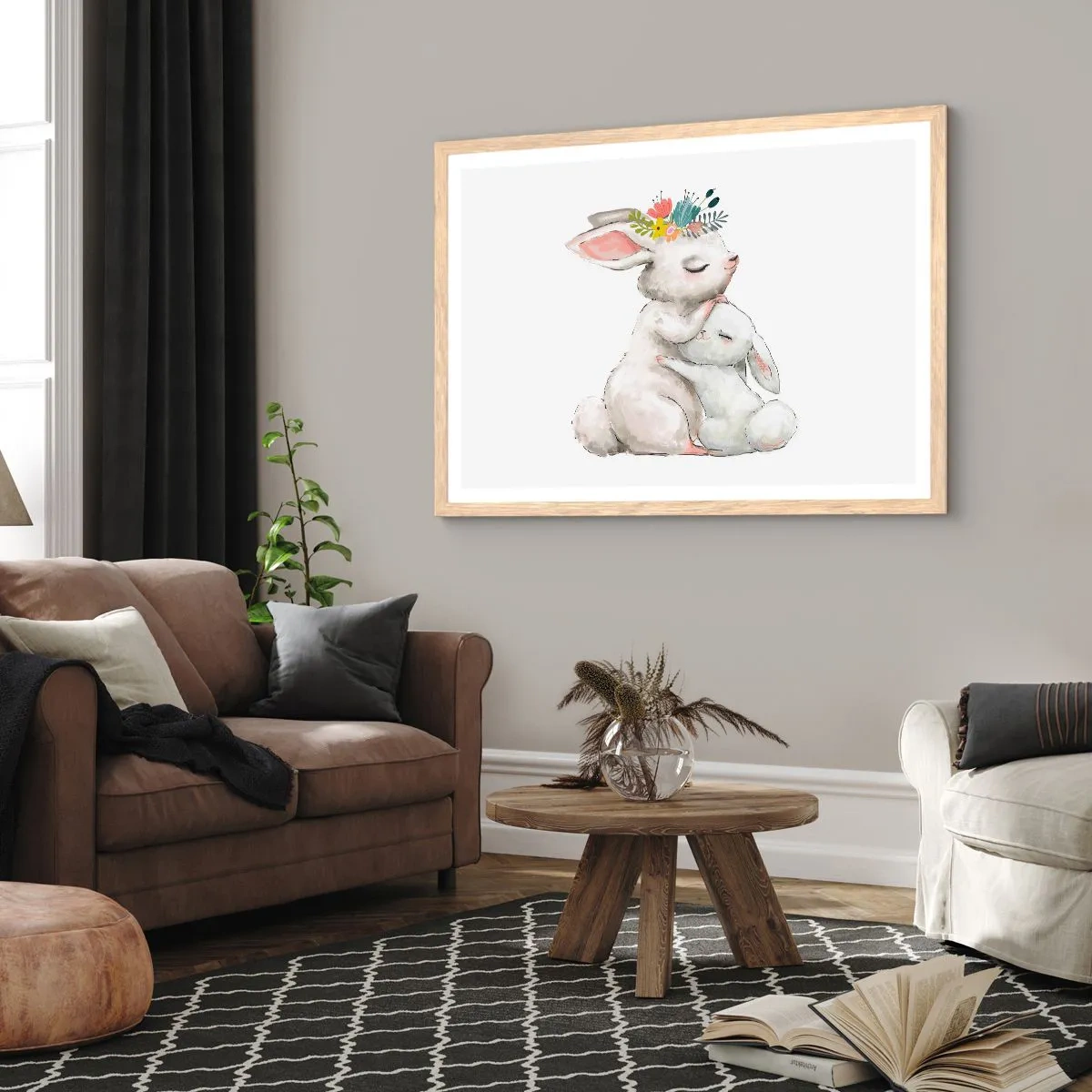 Pôster com moldura de carvalho claro - Nada melhor do que amor de mãe - 91x61 cm