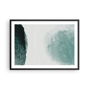 Pôster com moldura preta - Encontro com a neblina - 70x50 cm