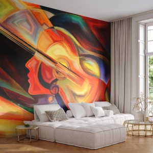 Papel de Parede Standard Eco - Está tudo bem - Abstração, Rosto de mulher, Violino - 150x105 cm