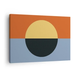 Quadro em tela - Abstração geométrica com cores contrastantes - 70x50cm - Composição do calor e do frio - Decoração de parede moderna para a sala de estar e quarto ARTTOR