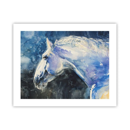 Pôster - Retrato com um brilho azul - 50x40 cm