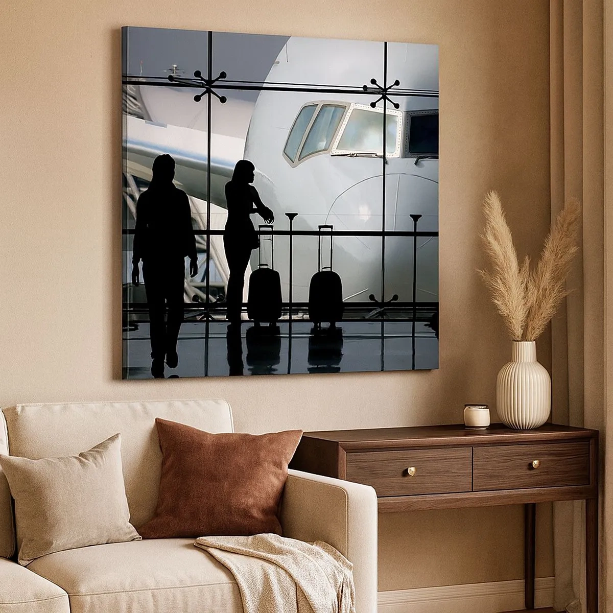 Quadro em tela - Vis a vis no aeroporto - 30x30 cm