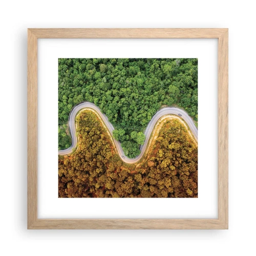 Pôster com moldura de carvalho claro - Fronteiras e descobertas - 30x30 cm