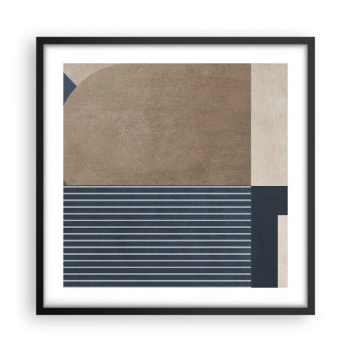Pôster com moldura preta - Uma composição de simplicidade e redondeza - 50x50 cm