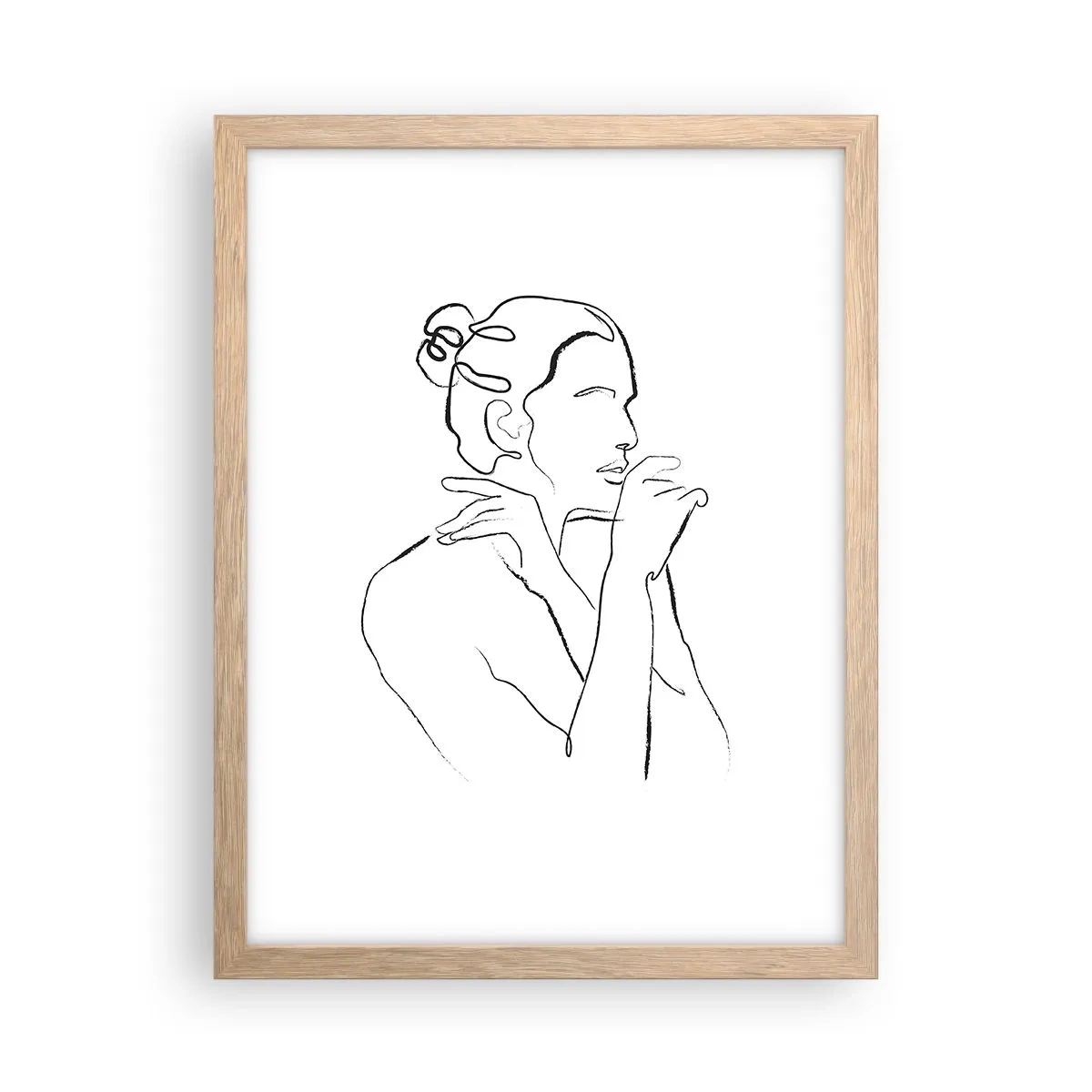 Pôster com moldura de carvalho claro - Nu: um mistério sensual - 30x40 cm