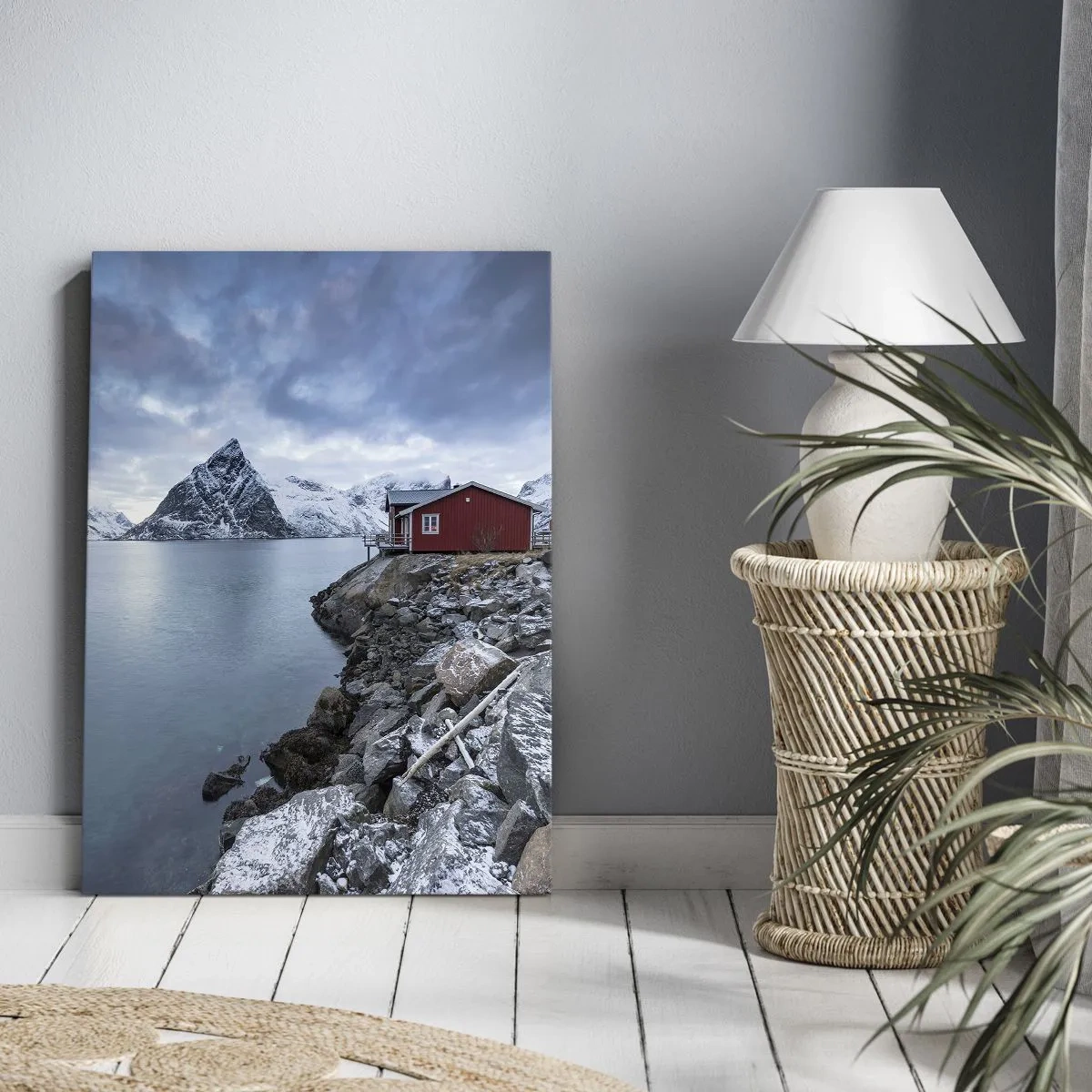 Quadro em tela - Retiro escandinavo - 65x120 cm