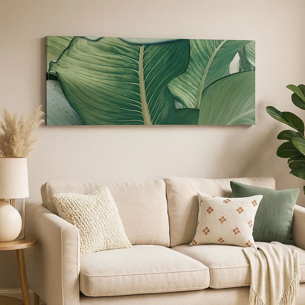 Quadro em tela - Vida intensamente verde - 100x40 cm
