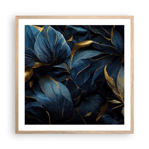 Pôster com moldura de carvalho claro - Forrado com ouro - 60x60 cm