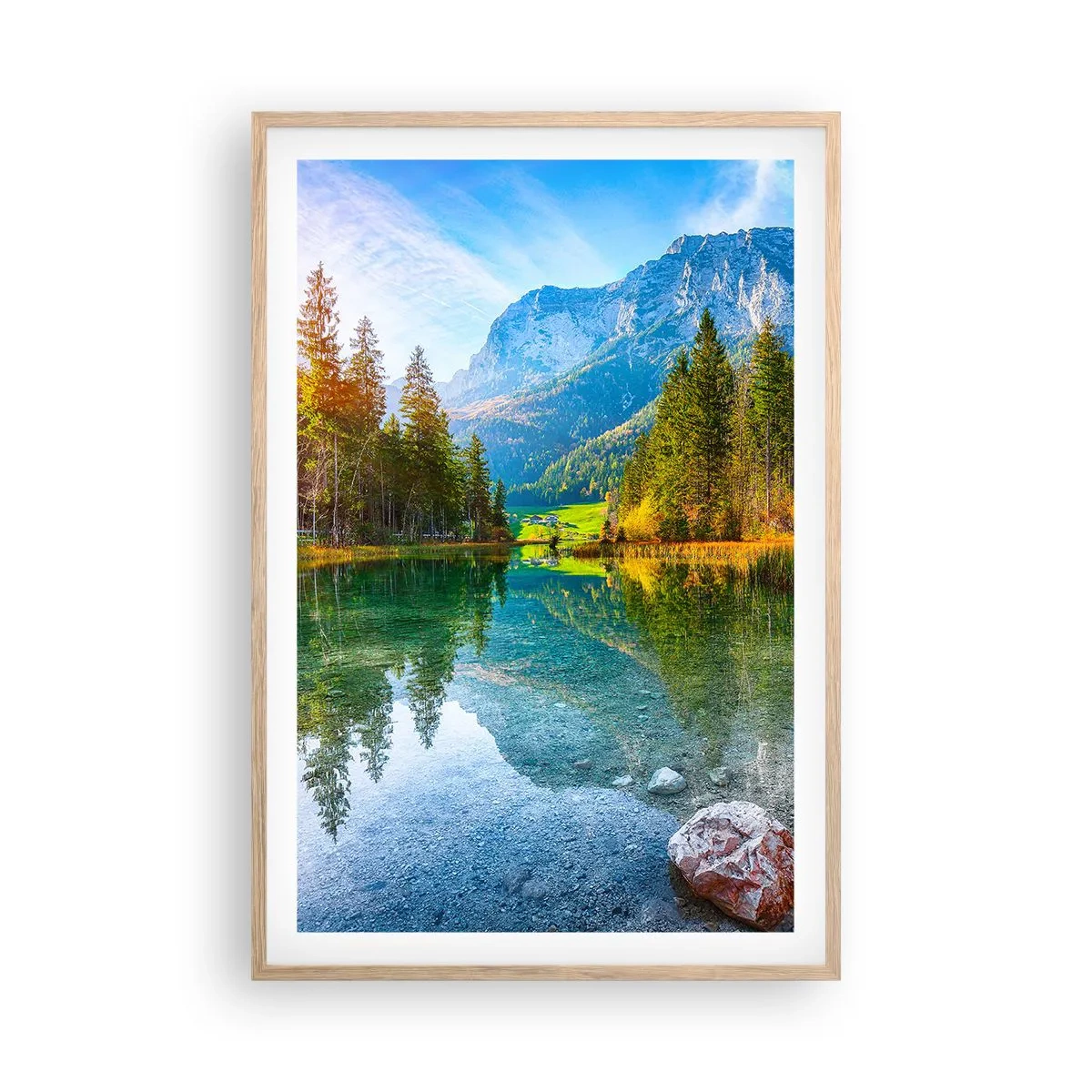 Pôster com moldura de carvalho claro - A suavidade do outono - 61x91 cm