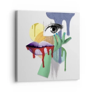 Quadro em tela - Retrato desconstruído - 30x30 cm