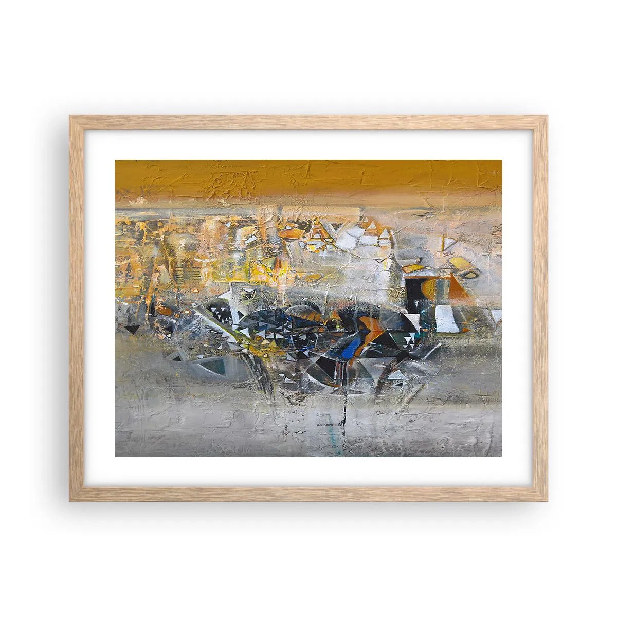 Pôster com moldura de carvalho claro - Tudo vai se encaixar - 50x40 cm