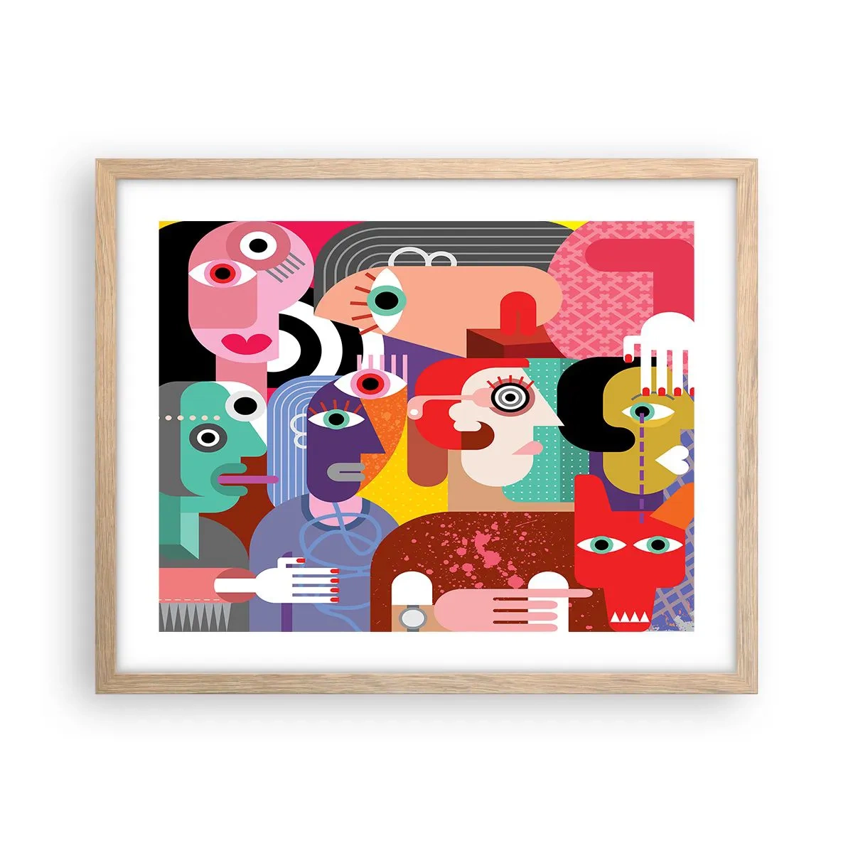 Pôster com moldura de carvalho claro - Viemos da parte do Sr. Picasso - 50x40 cm