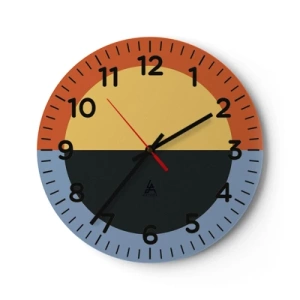 Relógio de parede - Relógio em vidro - Composição do calor e do frio - 30x30 cm