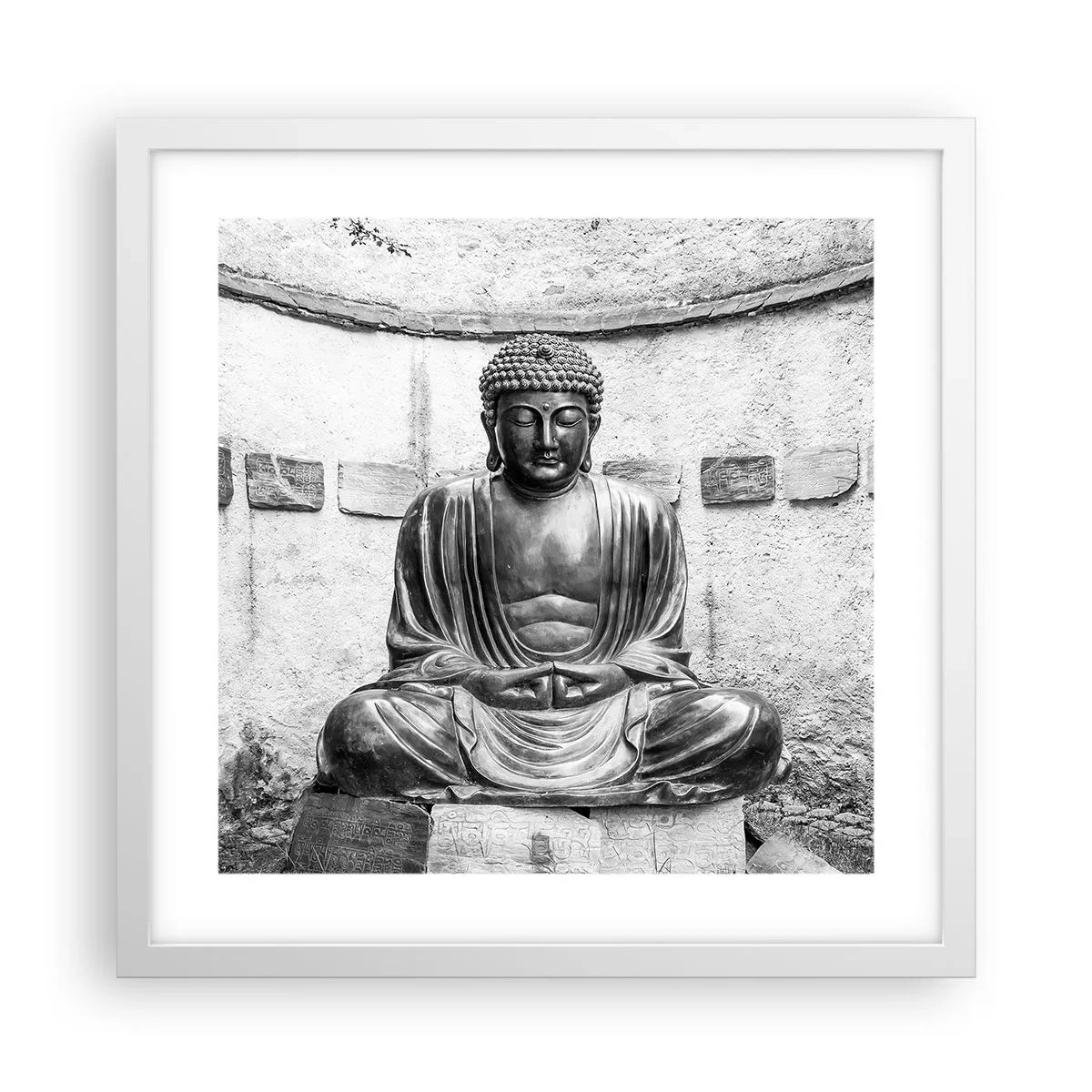 Pôster em moldura branca - Na fonte da paz - 40x40 cm