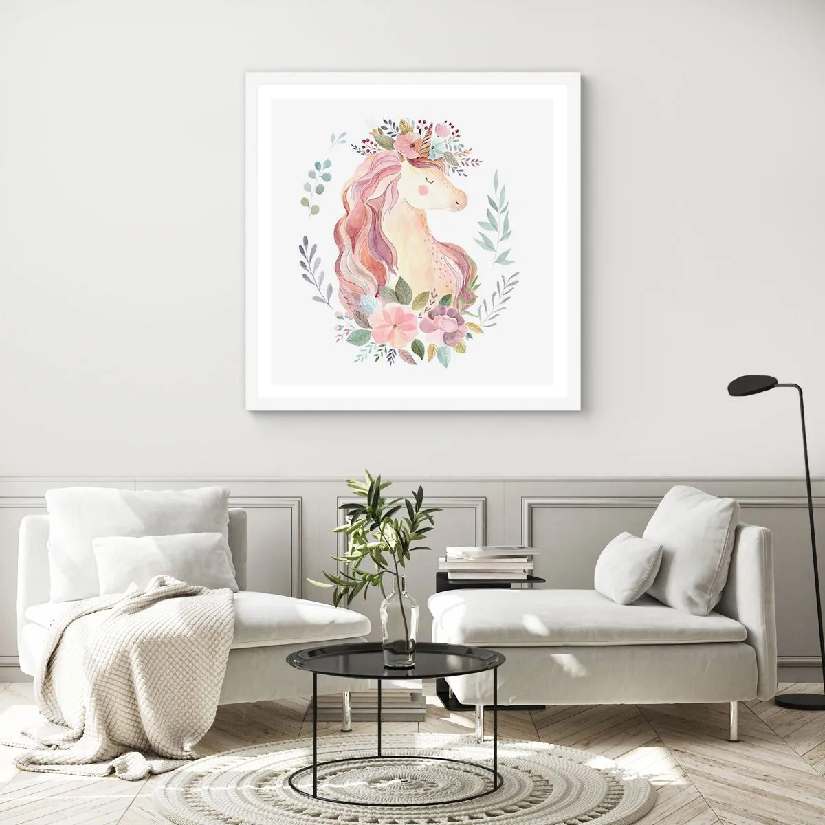 Pôster em moldura branca - Um convite ao mundo dos contos de fadas - 40x40 cm